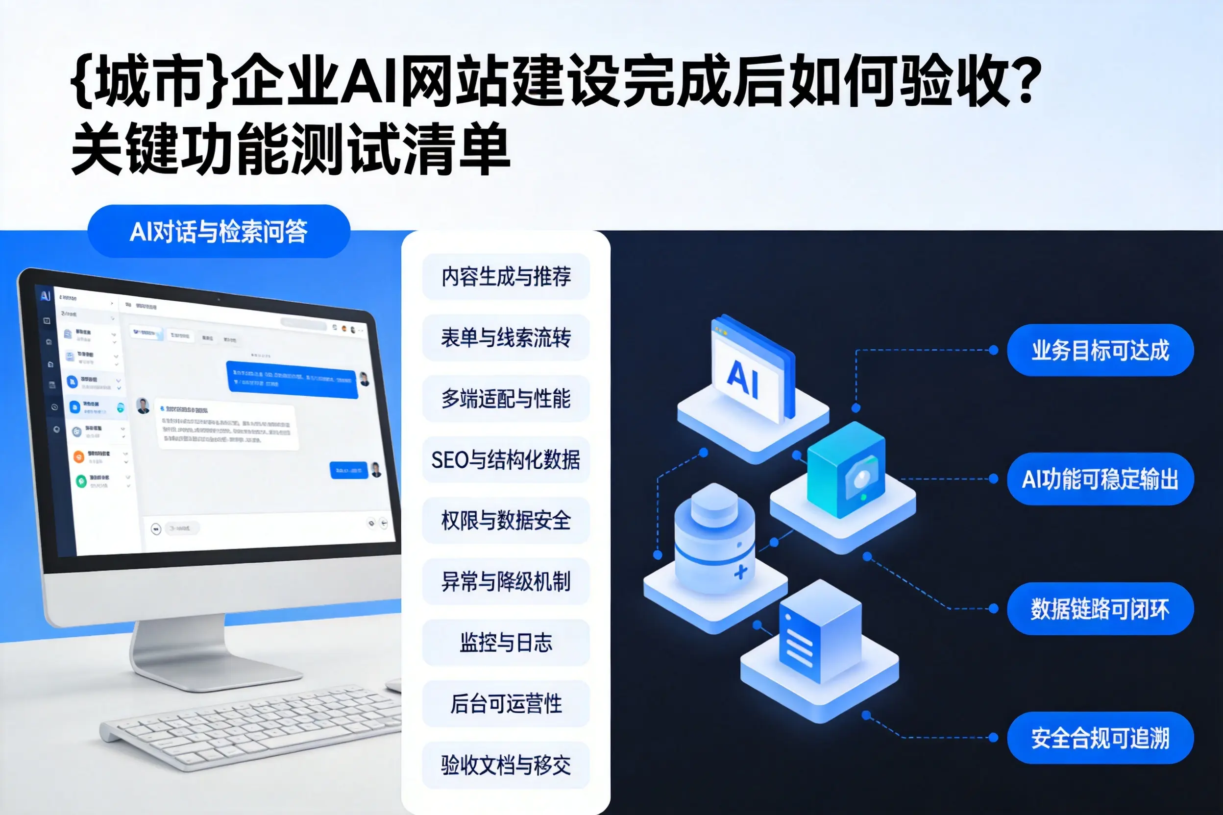 宣城企业AI网站建设完成后如何验收？关键功能测试清单