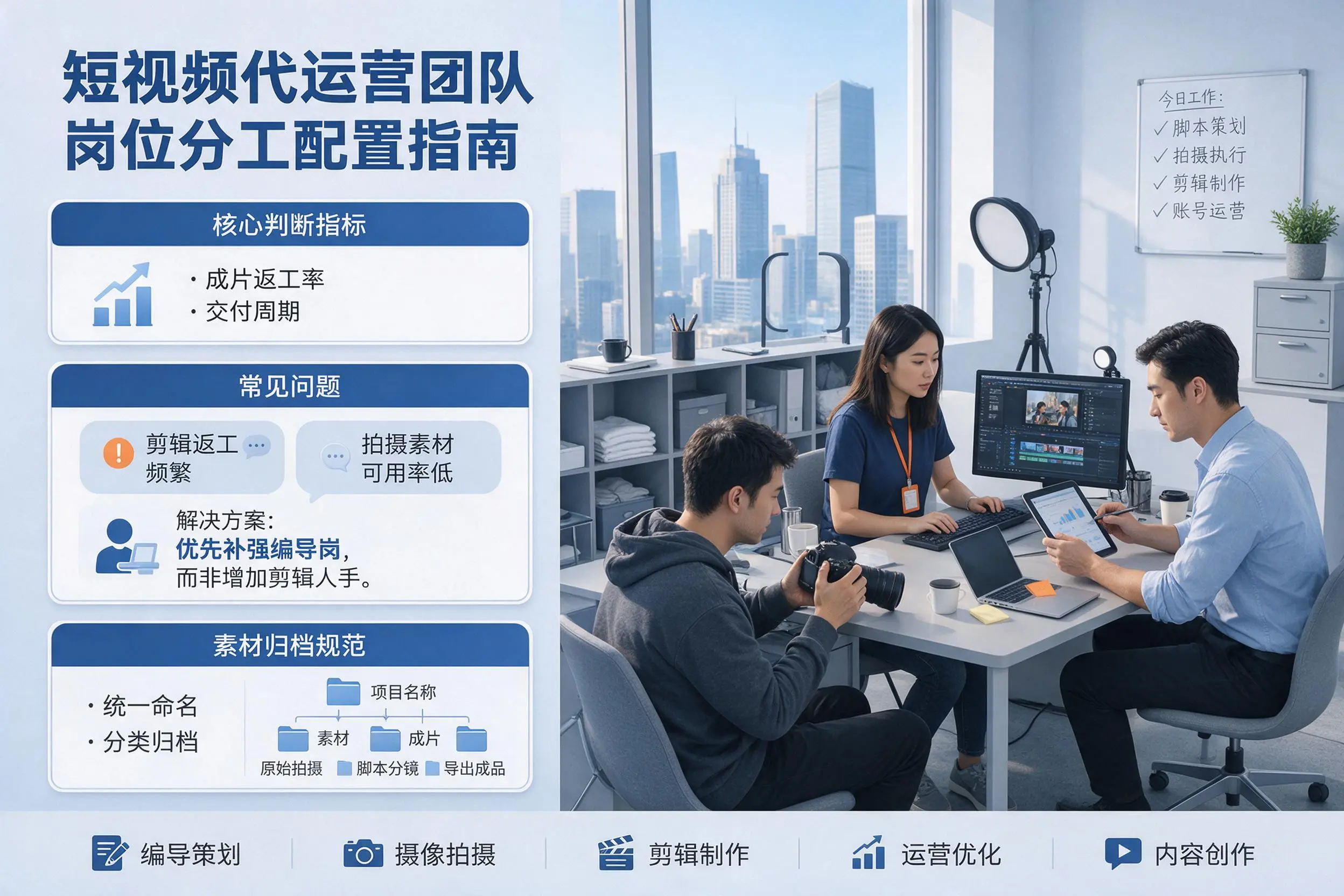 短视频代运营团队如何配置?宣城企业岗位分工科普说明