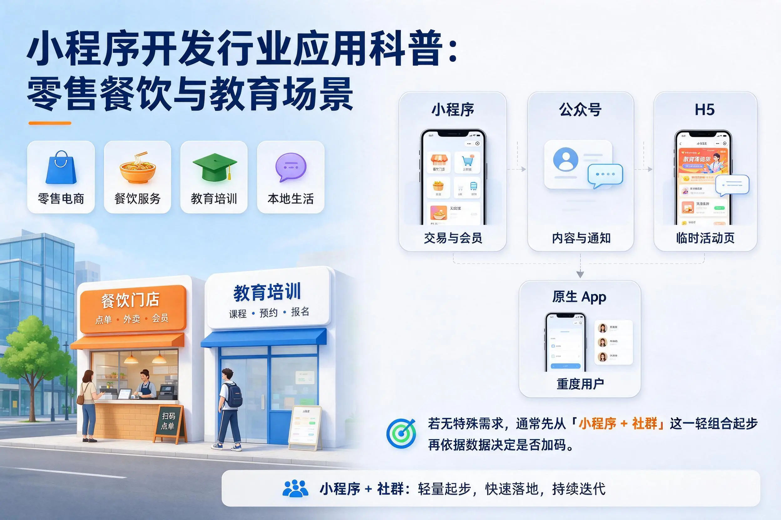 宣城小程序开发行业应用科普：零售餐饮与教育场景