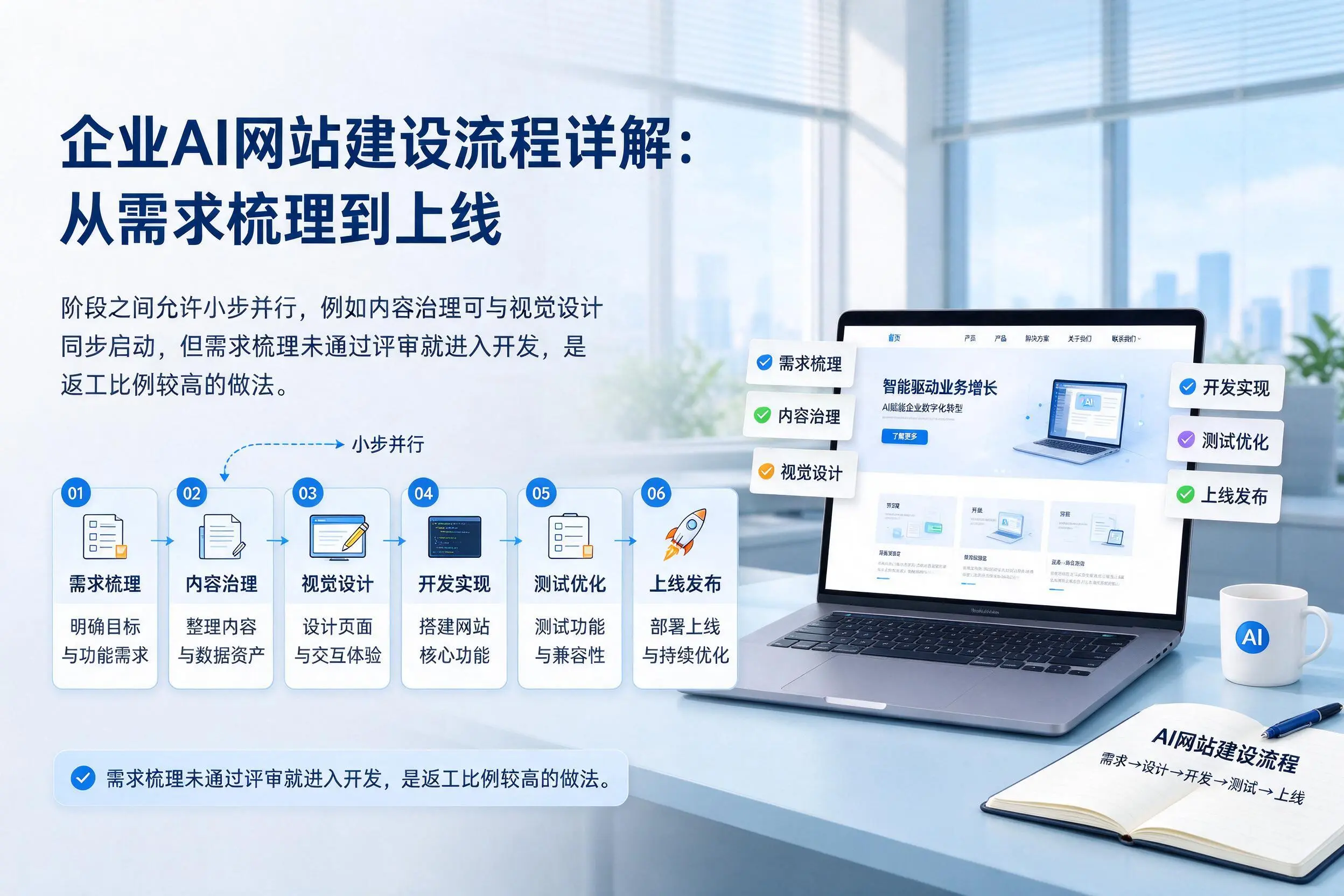 宣城企业AI网站建设流程详解:从需求梳理到上线